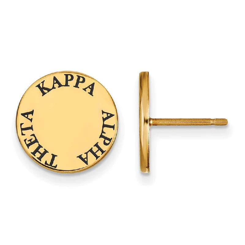 romantic earrings for women -14K Plated Silver Kappa Alpha Theta Enamel Disc Post Earrings