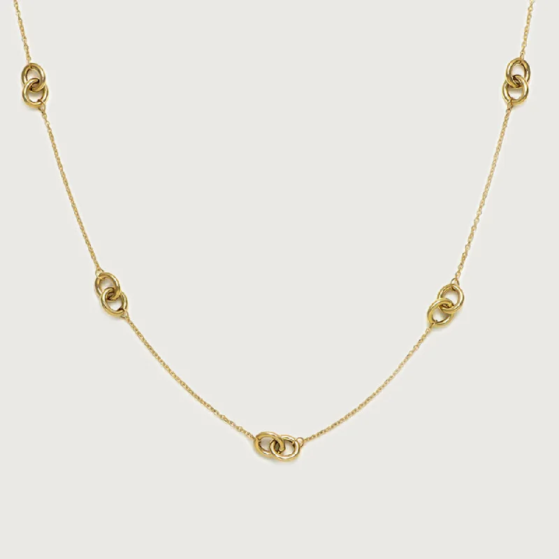 delicate diamond necklaces for women -Gold Essentials Love Knot Necklace