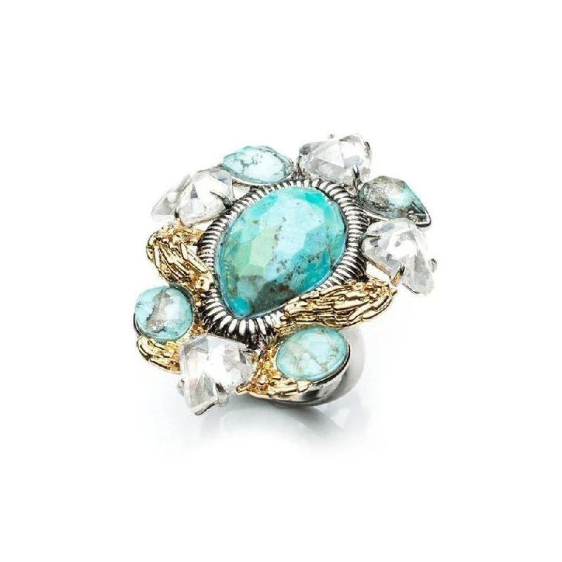 luxury promise rings -Olmeca Ring Turquoise Size 7