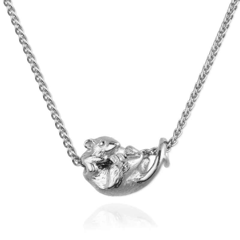 chic necklaces for women -Curled Up Rat Necklace