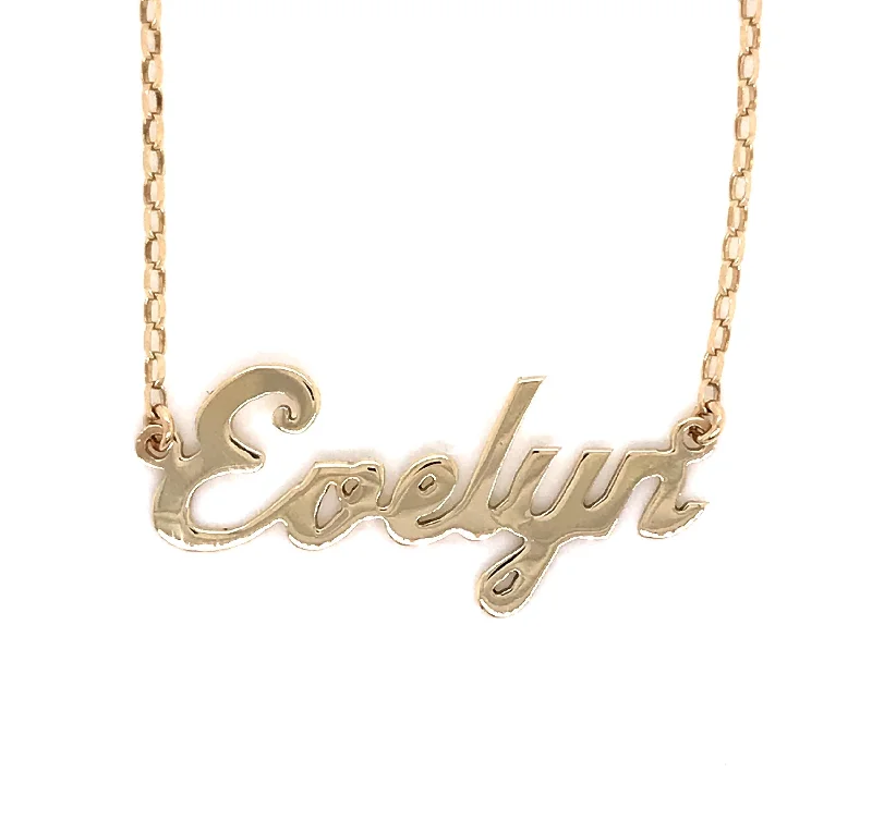 vintage gold necklaces for women -Name Plate Necklace 9ct Gold