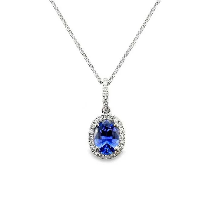 luxury rings for women -Le Vian Pendant featuring Cornflower Blue Sapphire and Vanilla Diamonds in Platinum