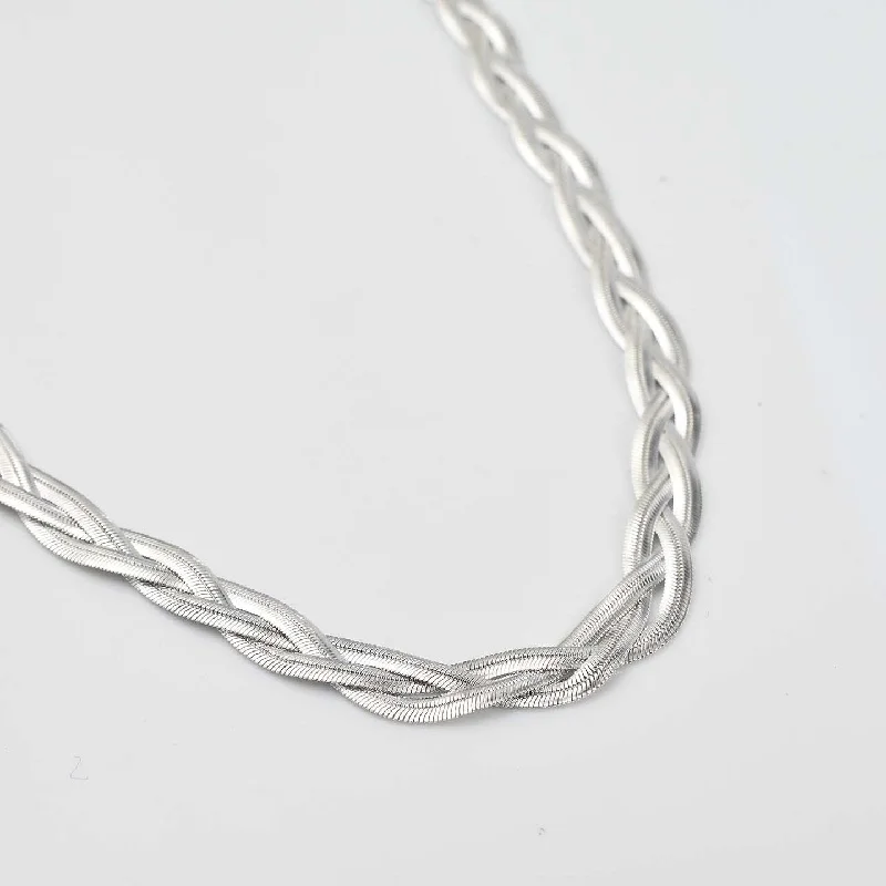 sapphire necklaces for women -Creations Braided Herringbone Necklace