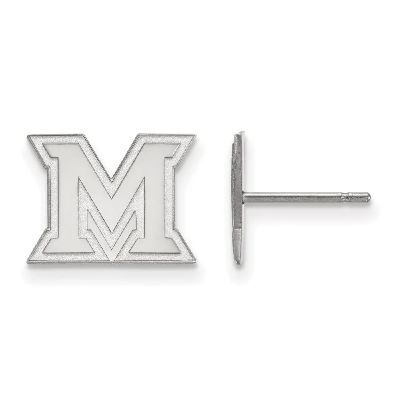 custom name earrings for women -10k White Gold Miami Univ. XS (Tiny) Post Earrings