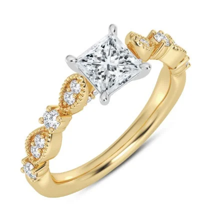 stackable rings for women -Diamond Semi-Mount Ring