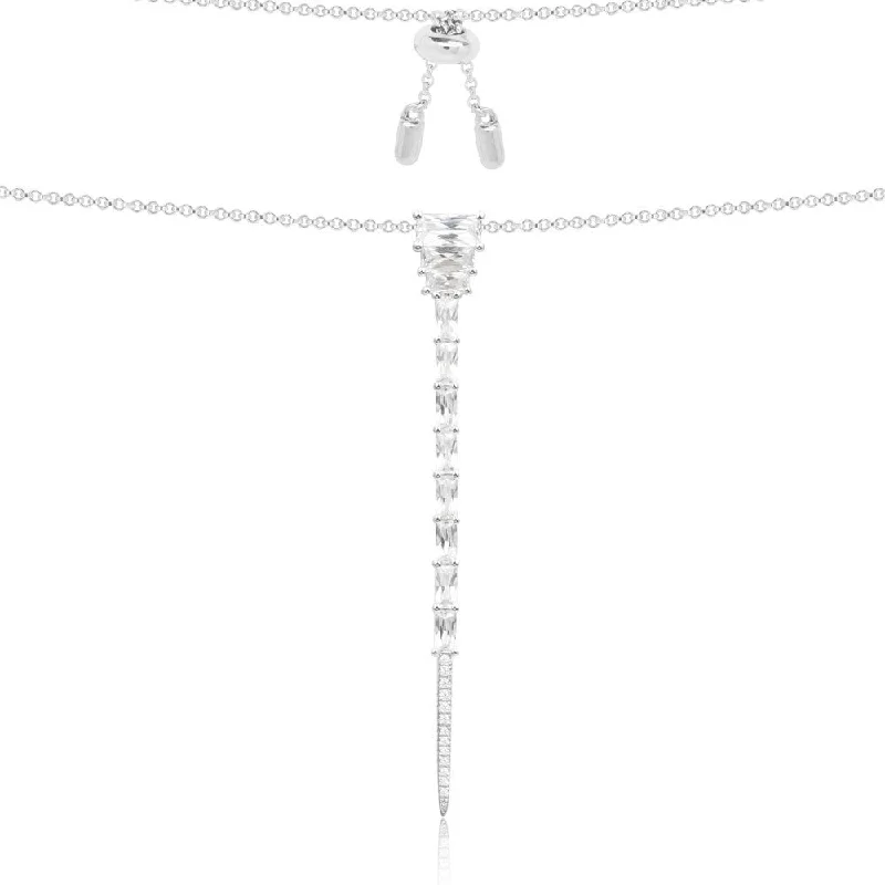 pearl necklaces for women -APM Silver Dropping Pendant Necklace AC3385OX