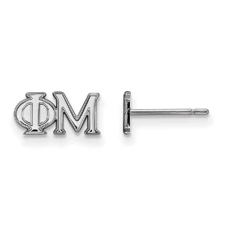 minimal earrings for women -Sterling Silver Phi Mu XS Greek Letters Post Earrings