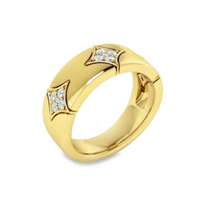 statement diamond rings -Vlora Diamond "Estrella Collection" Ring in 14K Yellow Gold