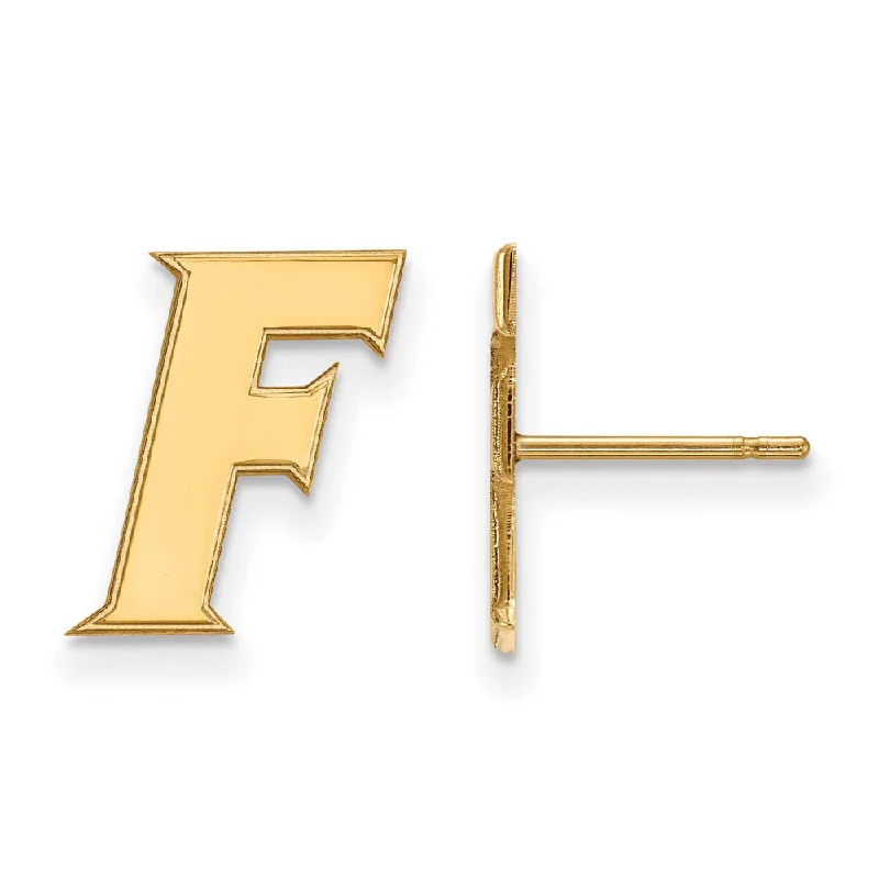 luxury earrings for women -14k Gold Plated Silver University of Florida Small Post Earrings