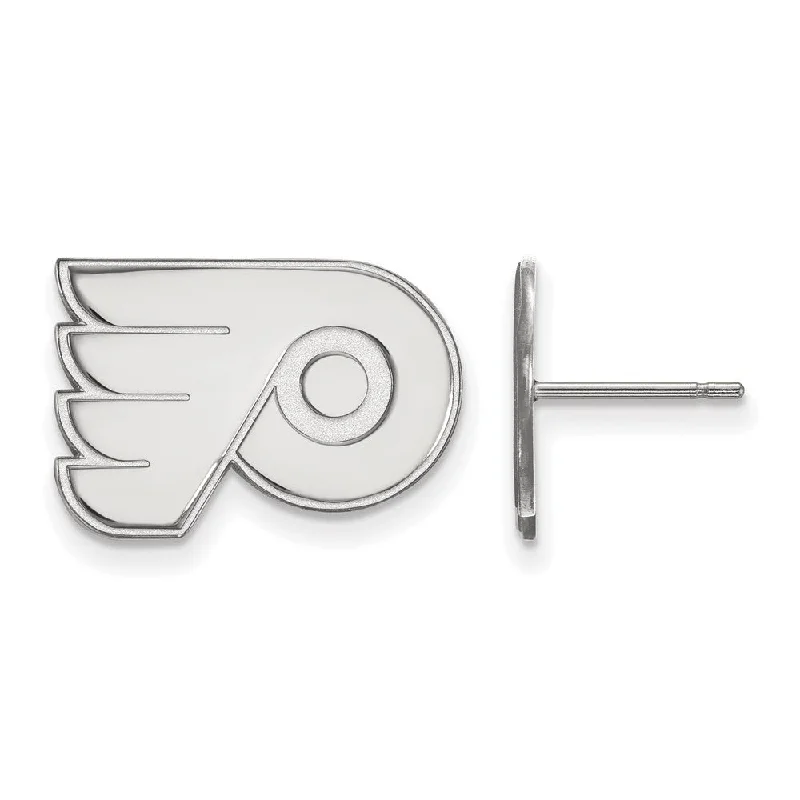 crystal drop earrings for women -14k White Gold NHL Philadelphia Flyers Small Post Earrings