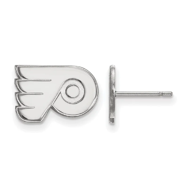 artistic earrings for women -10k White Gold NHL Philadelphia Flyers XS Post Earrings