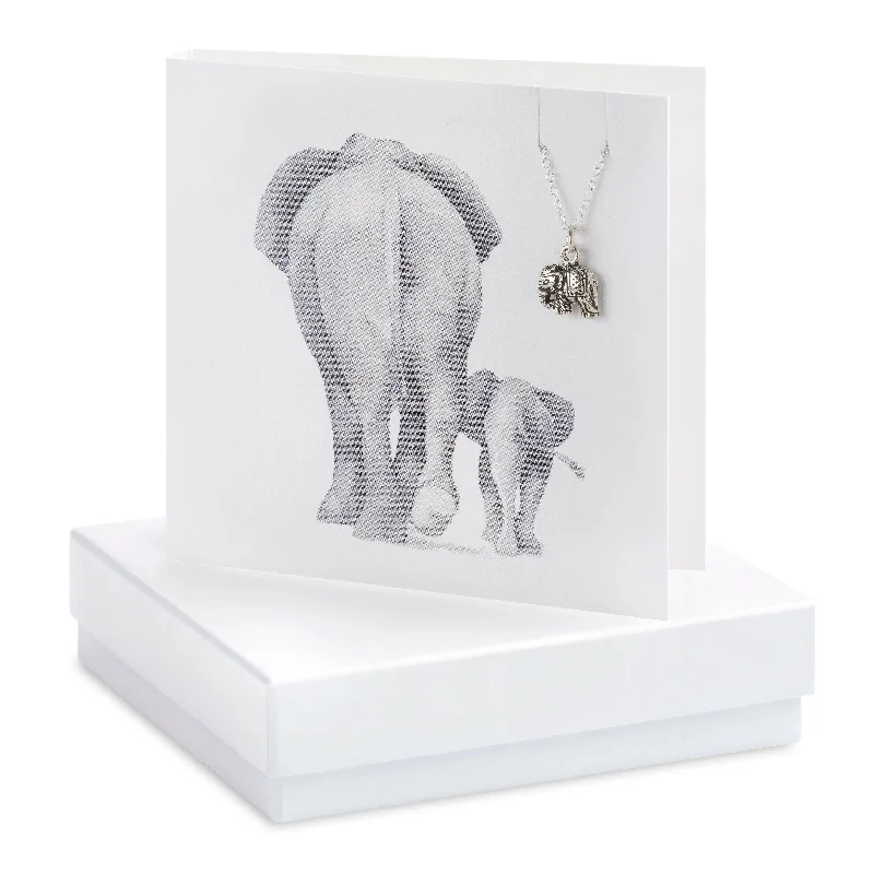 statement necklaces for women -Sterling Silver Elephant Pendant Necklace - Perfect Gift for Any Occasion Includes Greeting Card Gift Box - Gift Set