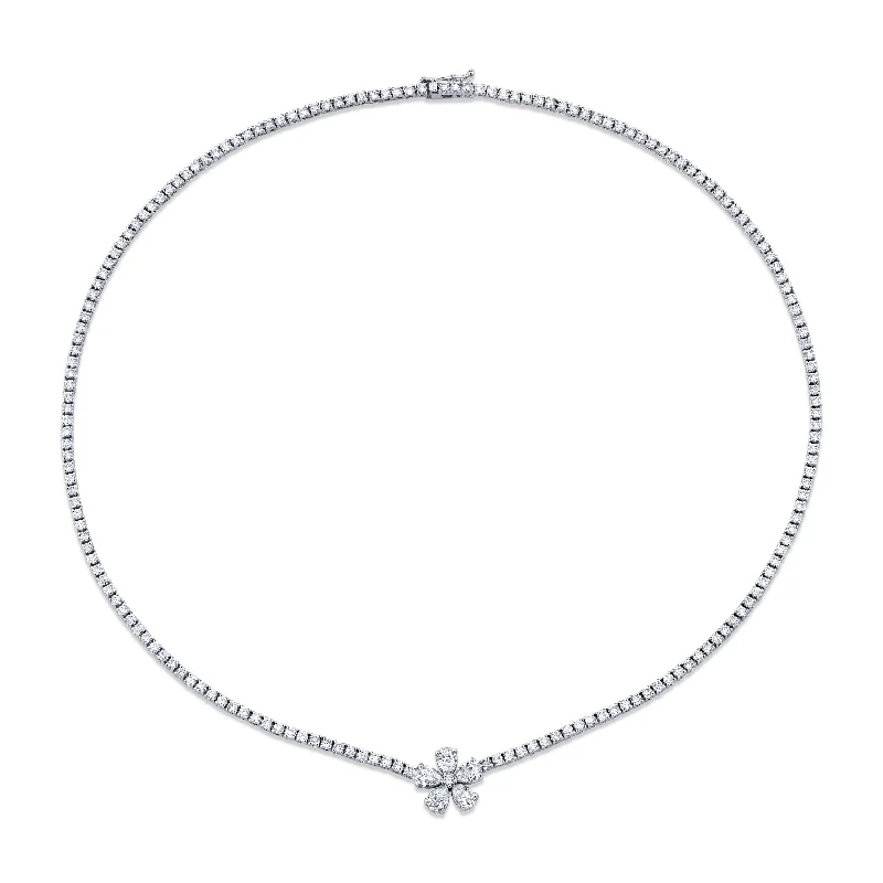 elegant necklaces for women -Flower Diamond Necklace