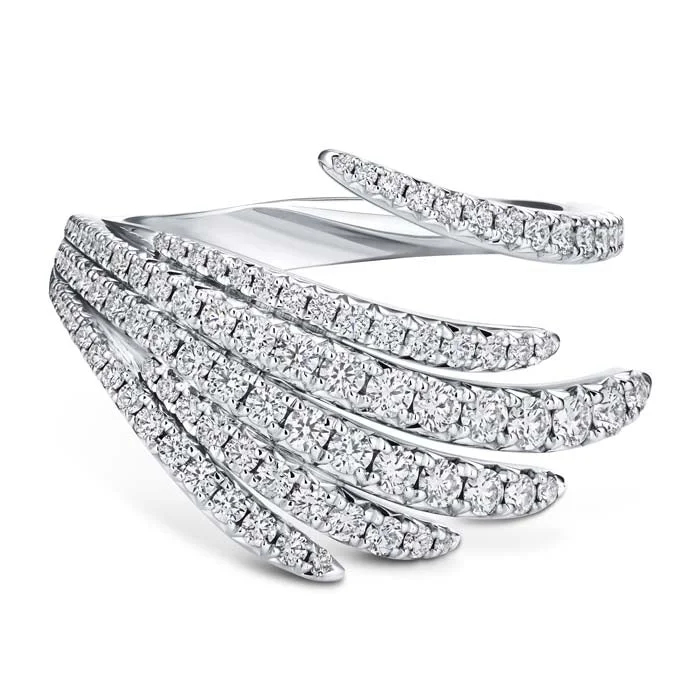 men’s wedding rings -Hearts On Fire Vela Cocktail Ring in 18K White Gold