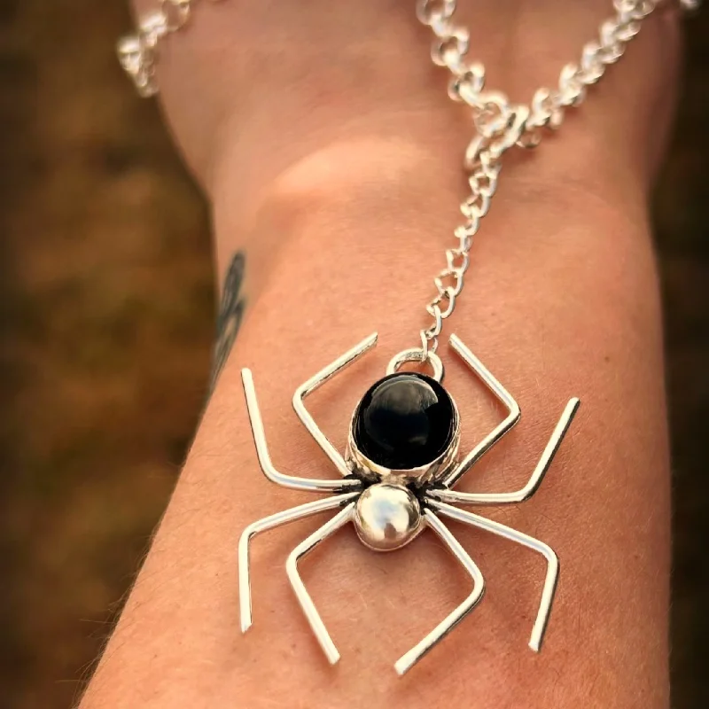 moonstone necklaces for women -Onyx Spider Necklace // Ready to Ship