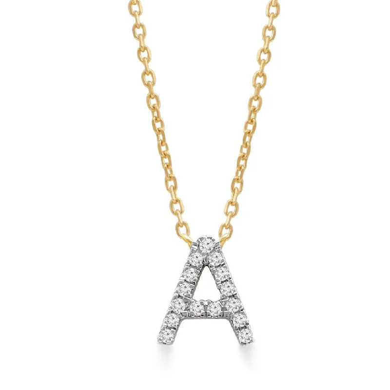 vintage-style necklaces for women -Classic Diamond Initial Charm Necklace