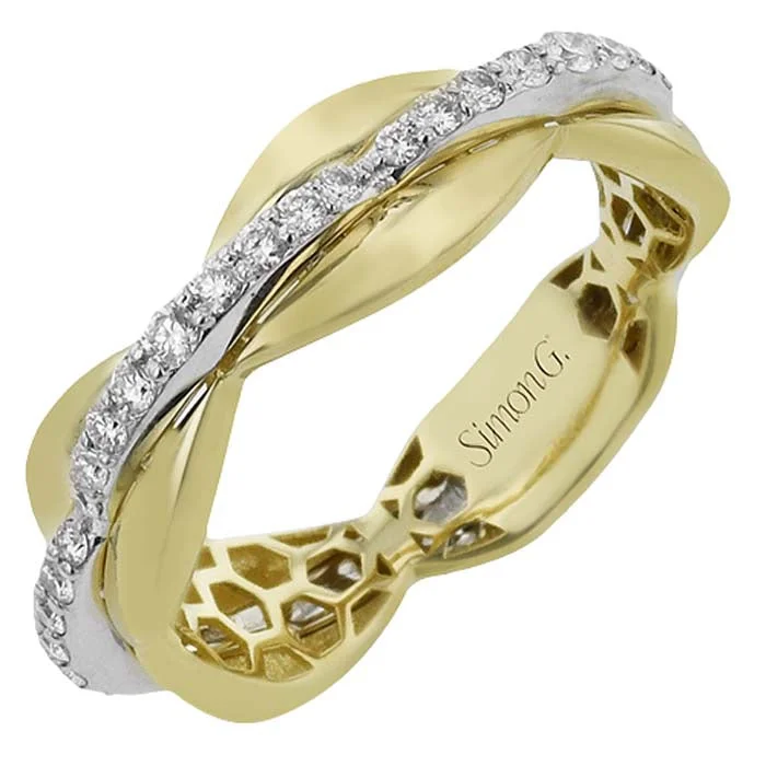 wedding ring bands -Simon G. Pave' Diamond Right Hand Ring in 18K Yellow and White Gold