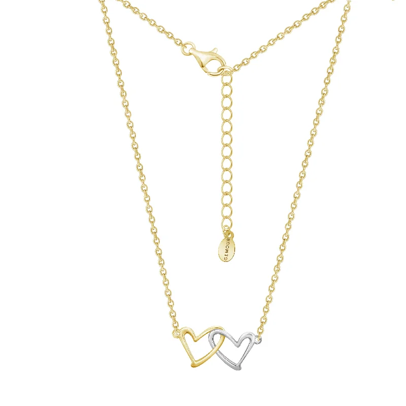 personalized necklaces for women -2 Tone Dainty Heart Necklace