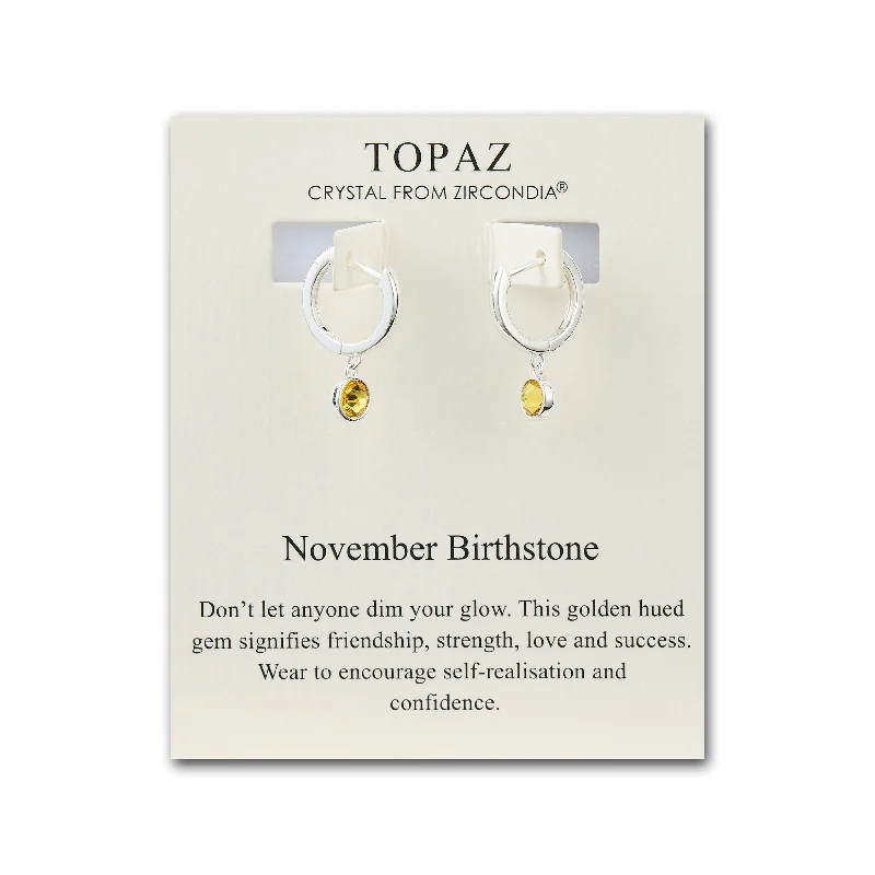 vintage drop earrings for women -November Birthstone Hoop Earrings Created with Topaz Zircondia® Crystals