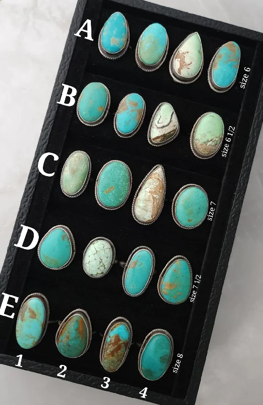 unique rings for women -Stamped Sterling Silver Turquoise Rope Twist Rings