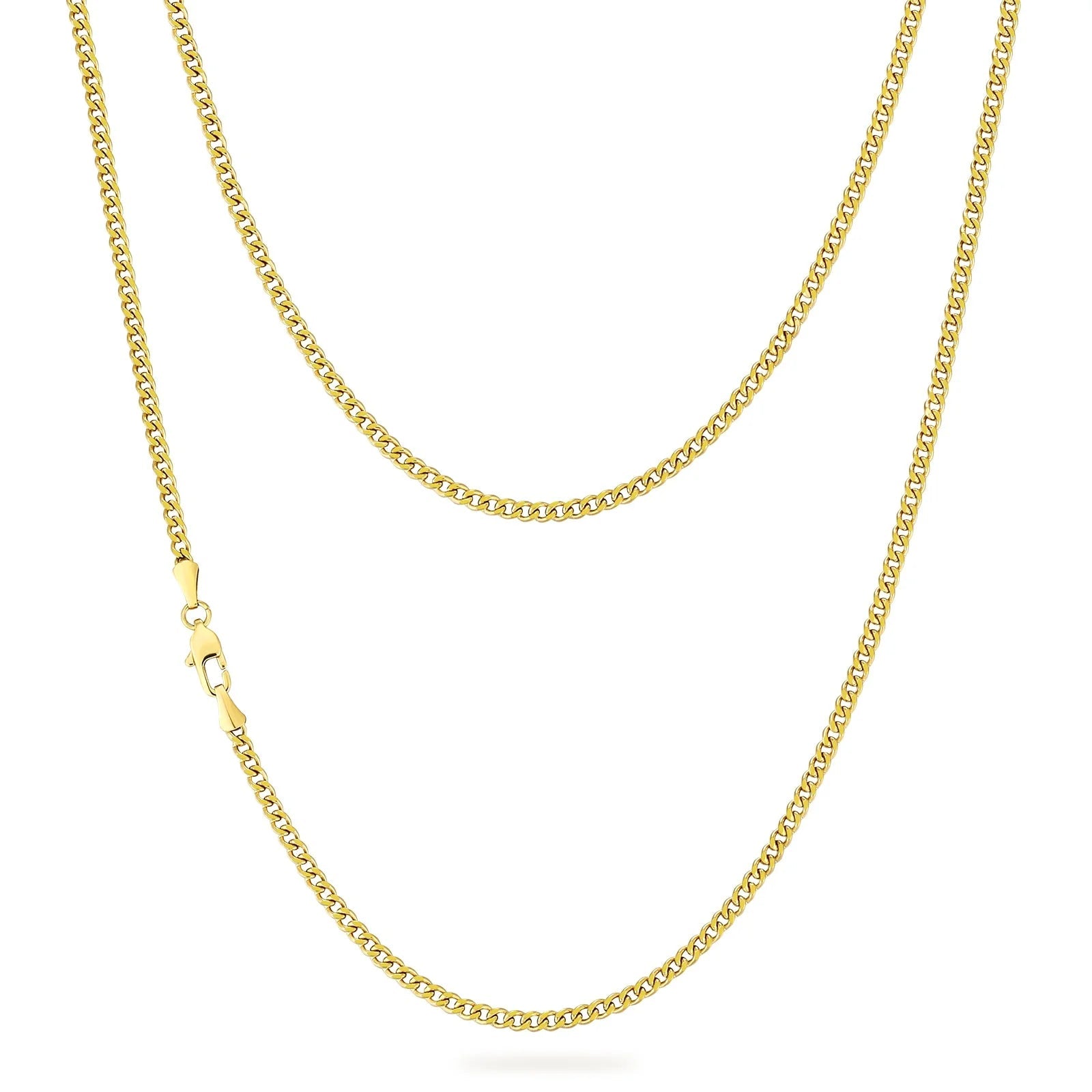 personalized gold necklaces for women -3mm Miami Cuban Link Chain in 14K Gold