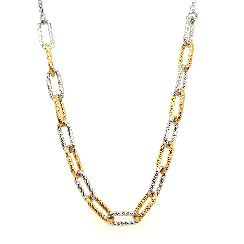 statement necklaces for women -Fraboso Diamond Cut Two Tone Necklace