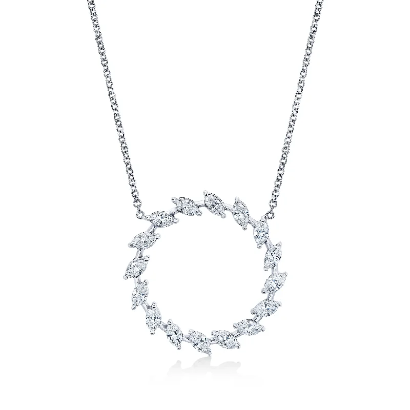 bold necklaces for women -Marquise Diamonds Eternity Pendant