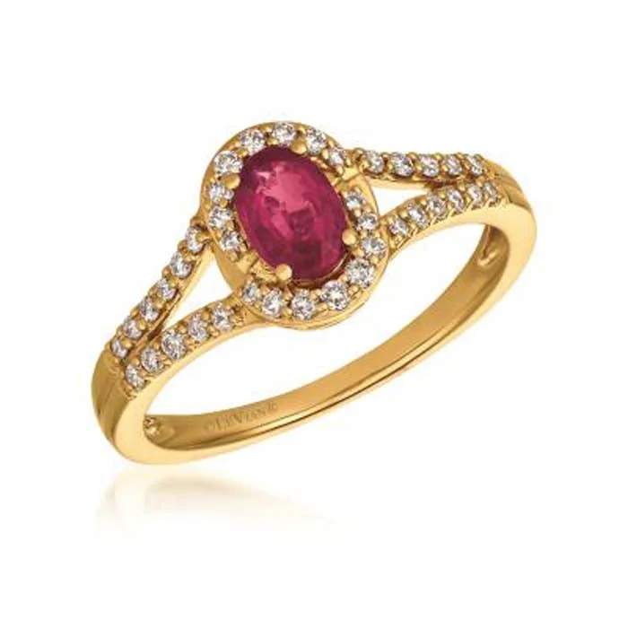 promise rings for women -Le Vian Ring featuring Passion Ruby with Vanilla Diamonds in 14K Honey Gold