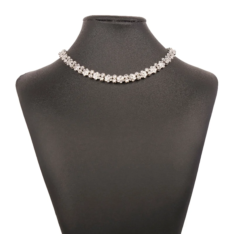 sparkling necklaces for women -Forever Floral Necklace in Rhodium