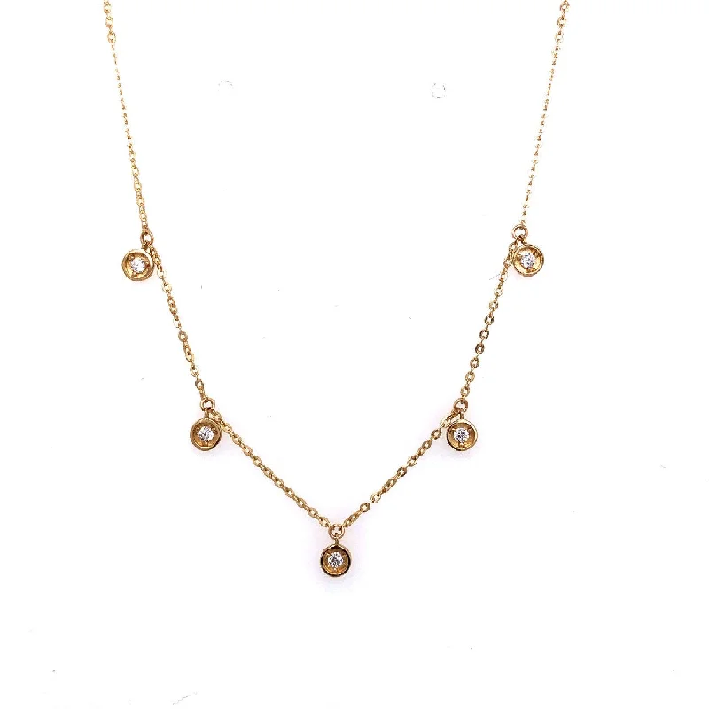 engraved necklaces for women -9ct Yellow Gold Cz drop necklace