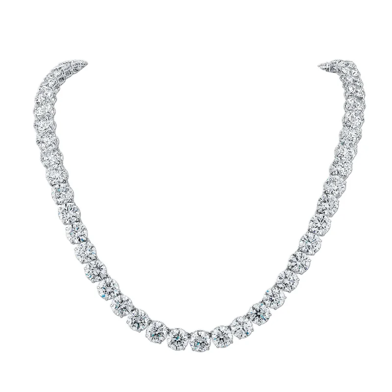 casual necklaces for women -169.79 Carat Round Brilliant Diamond Necklace