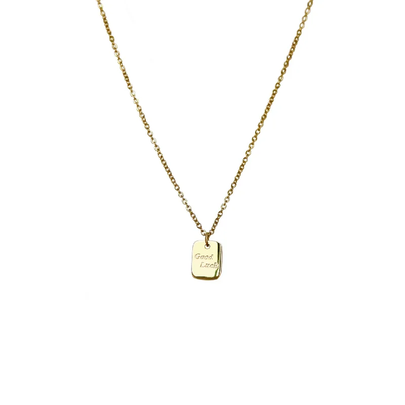 dainty gold necklaces for women -Good Luck Charm Necklace