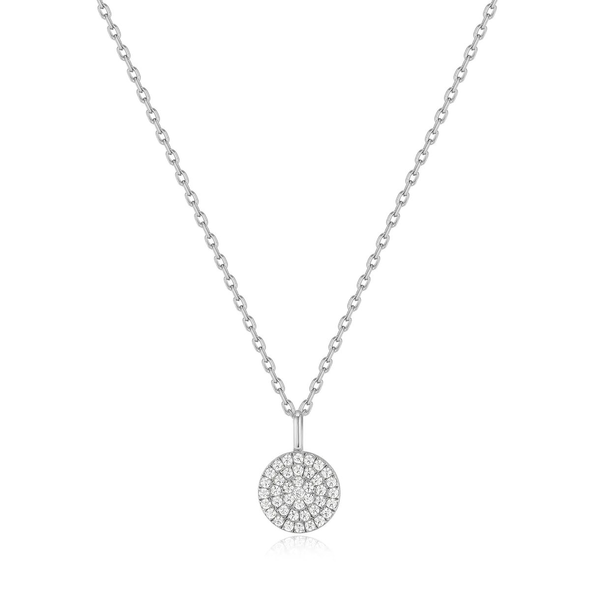 engraved silver necklaces for women -Ania Haie Silver Glam Disc Pendant Necklace