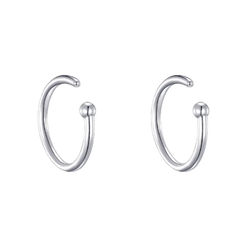 classic gold earrings for women -Sterling Silver Micro Thread Hoop Earrings