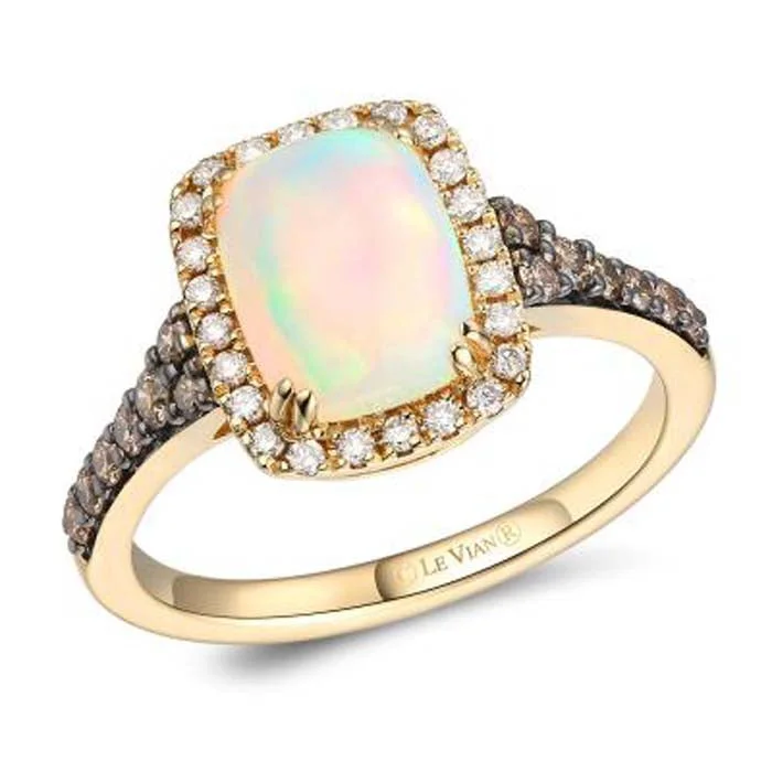 classic rings for women -Le Vian Ring featuring Neopolitan Opal with Chocolate and Nude Diamonds in 14K Honey Gold