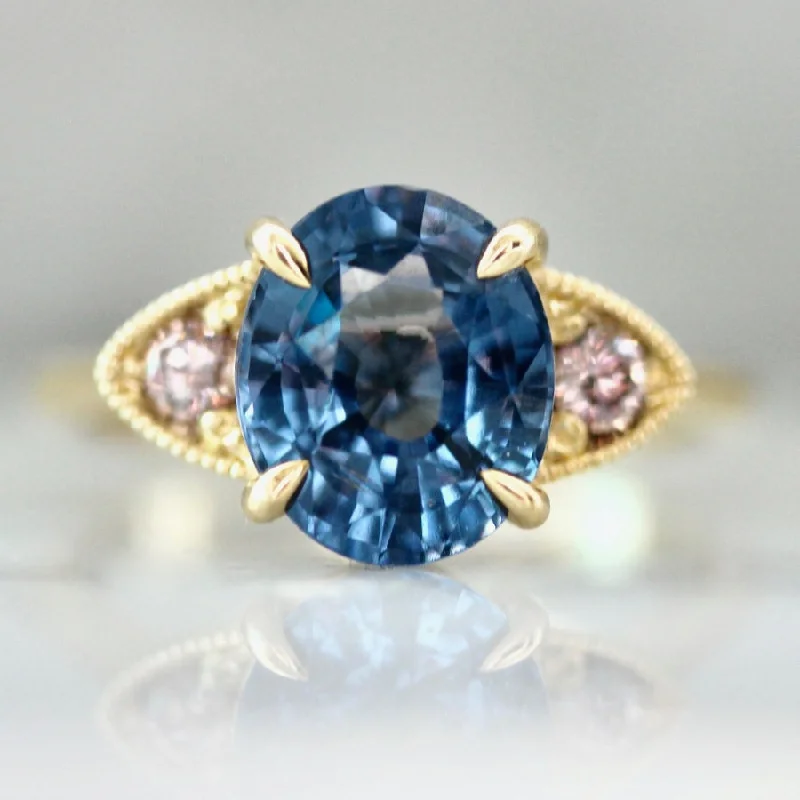 classic rings for women -Berry Patch Blue Oval Cut Spinel Ring