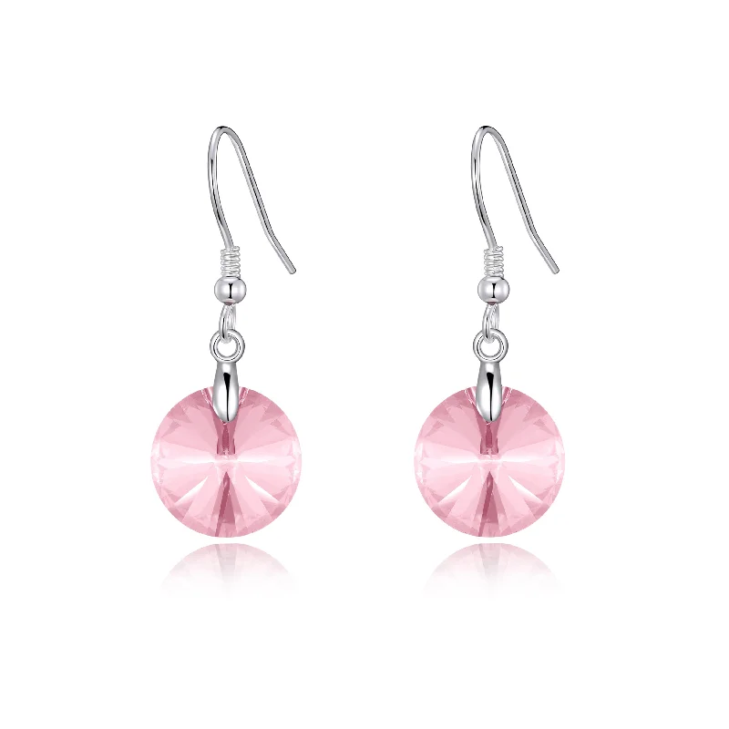 chandelier earrings for women -Sterling Silver Light Rose Earrings Created with Zircondia® Crystals