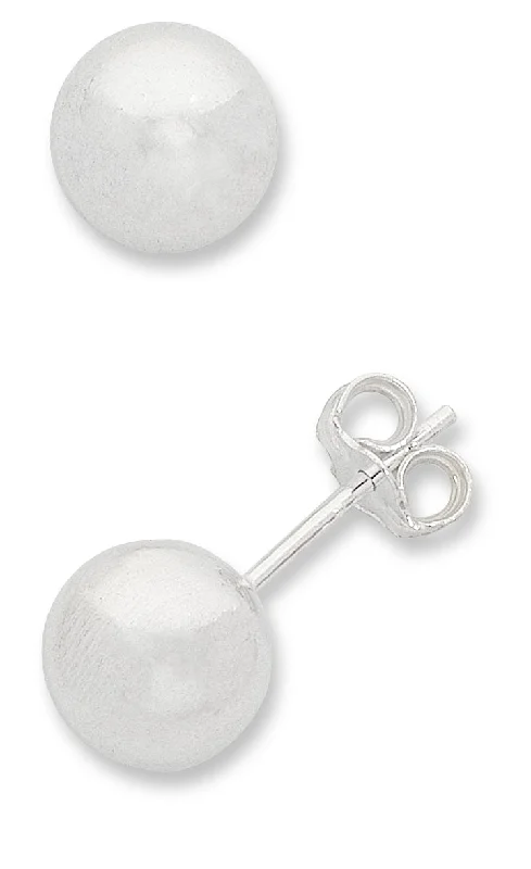 stylish pearl earrings for women -Sterling Silver Ball Stud Earrings 4mm