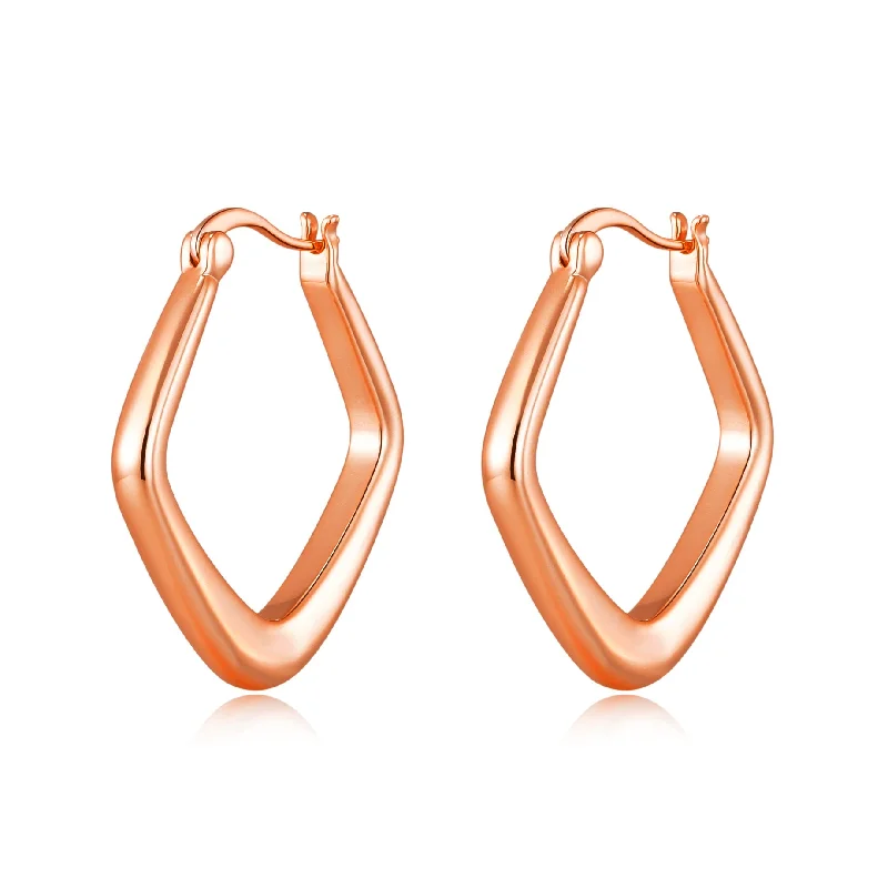 luxury gemstone earrings for women -Rose Gold Plated Medium Chunky Hoop Earrings