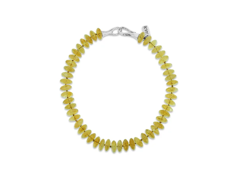 delicate diamond necklaces for women -Citrine Roundel Necklace