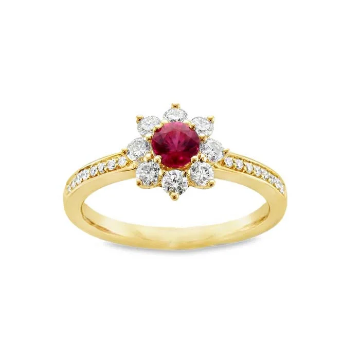 fashion rings for women -Le Vian Ring featuring Passion Ruby with Vanilla Diamonds in 14K Honey Gold