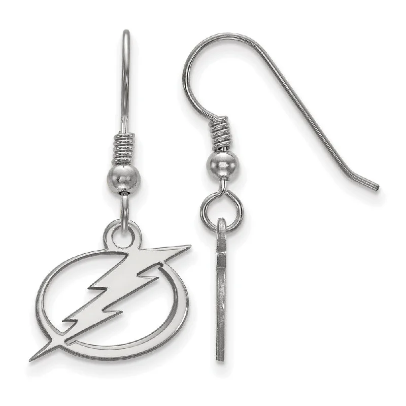 elegant dangle earrings for women -Sterling Silver NHL Tampa Bay Lightning SM Dangle Earrings