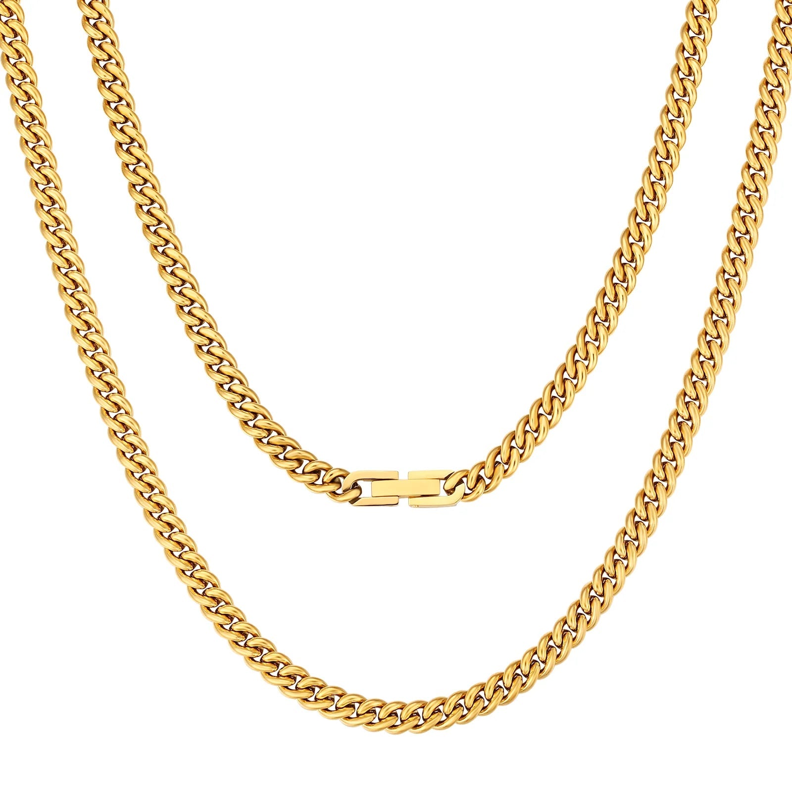 layered gold necklaces for women -5mm Miami Cuban Link Chain in 18K Gold