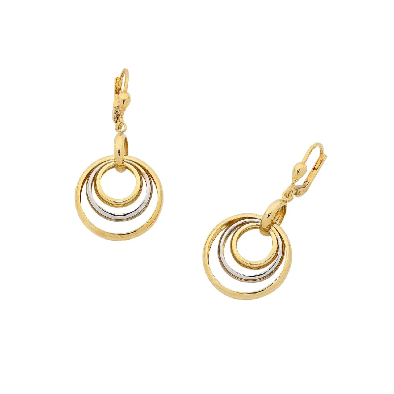 custom earrings for women -9ct Yellow Gold Silver Infused Two Tone Earrings