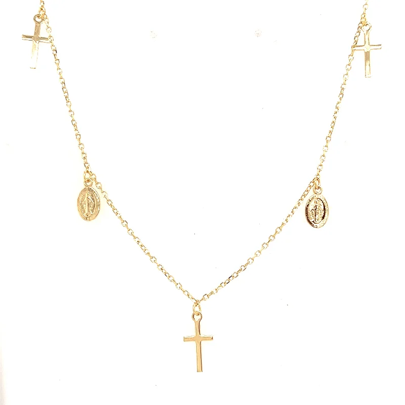 fine jewelry necklaces for women -Miraculous and Cross Necklace