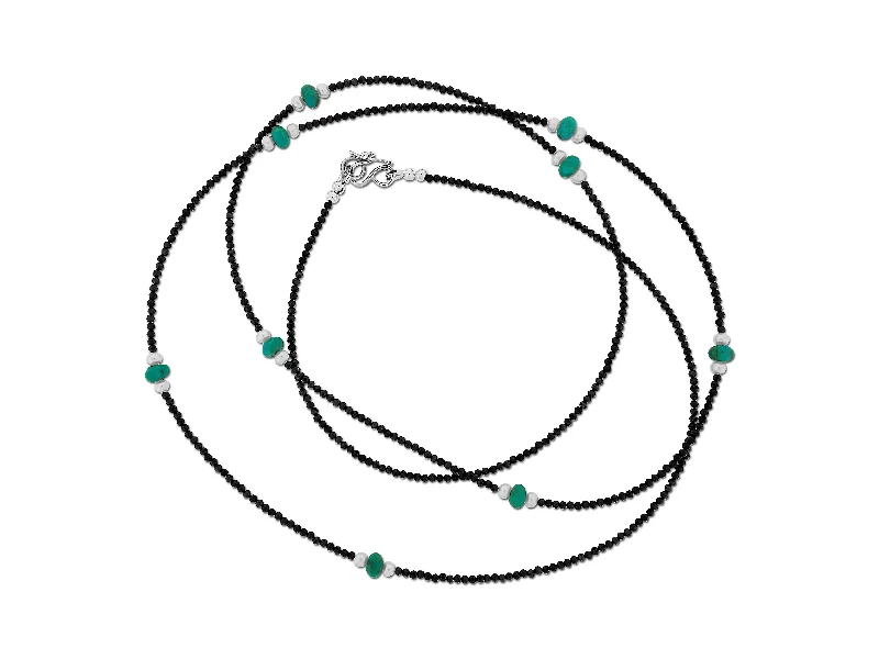 modern necklaces for women -Blue Roundel Turquoise and Spinel Necklace