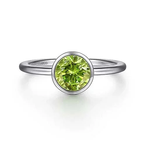 opal rings for women -Gabriel & Co. Peridot Ring in Sterling Silver