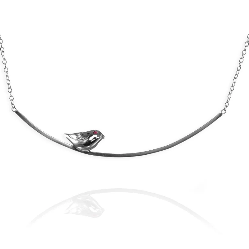 sparkling diamond necklaces for women -Sparrow on a Branch Necklace