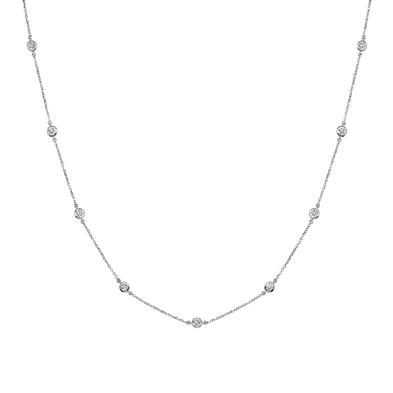 layered gemstone necklaces for women -Sterling Silver Regal Short Floating Necklace 18"