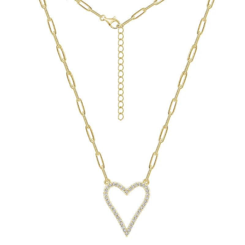 dainty silver necklaces for women -Yellow Gold Heart Necklace